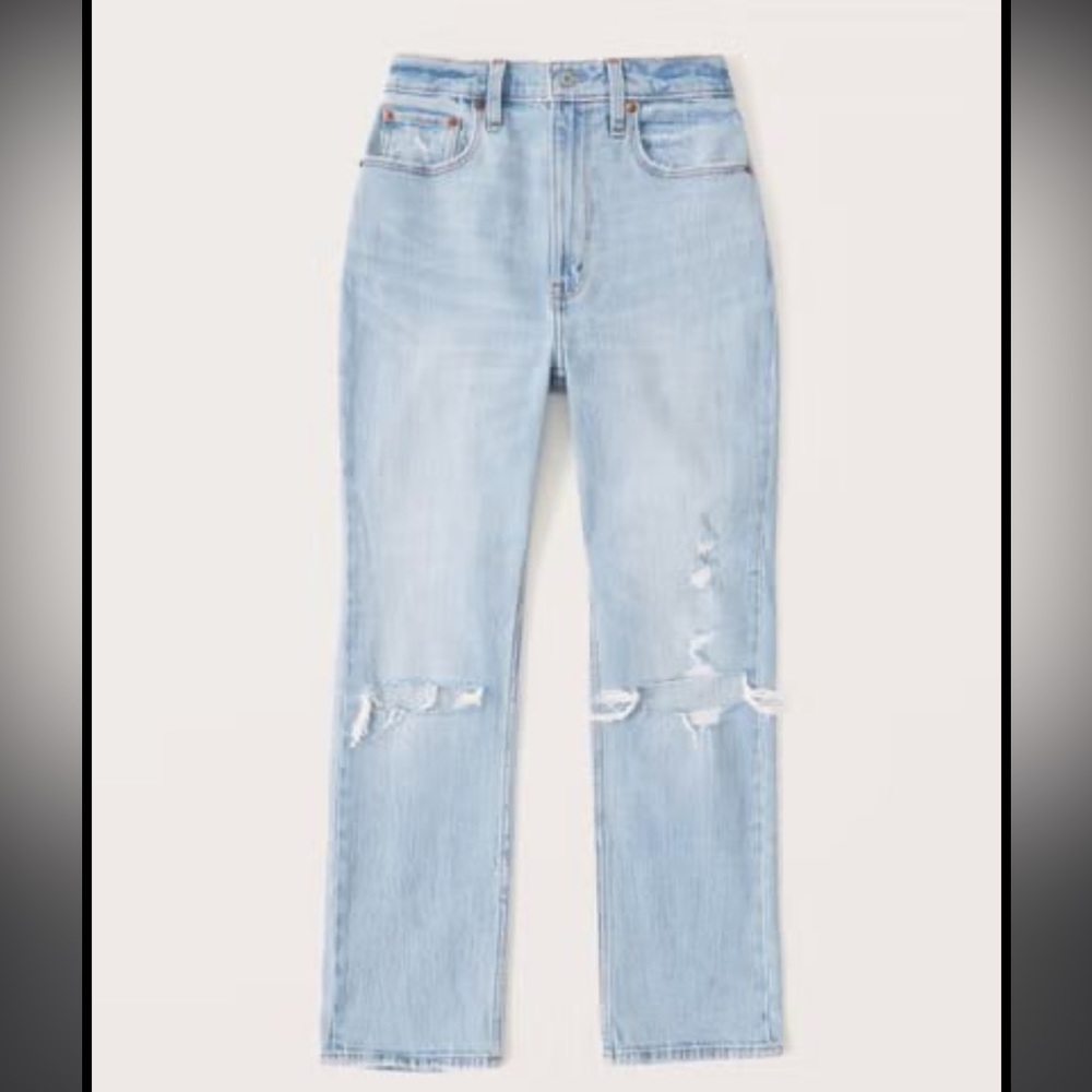 Abercrombie and fitch curve love ultra high rise the ankle straight size 27/4L